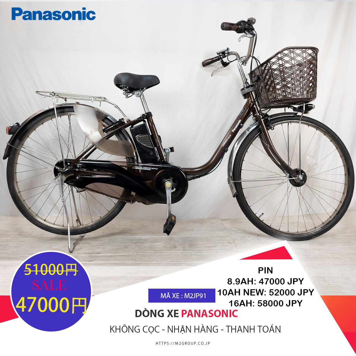 Sale!!!Dòng xe Panasonic hộp số 3 cấp tốc độ, tình trạng xe vẫn còn đẹp - M2JP91